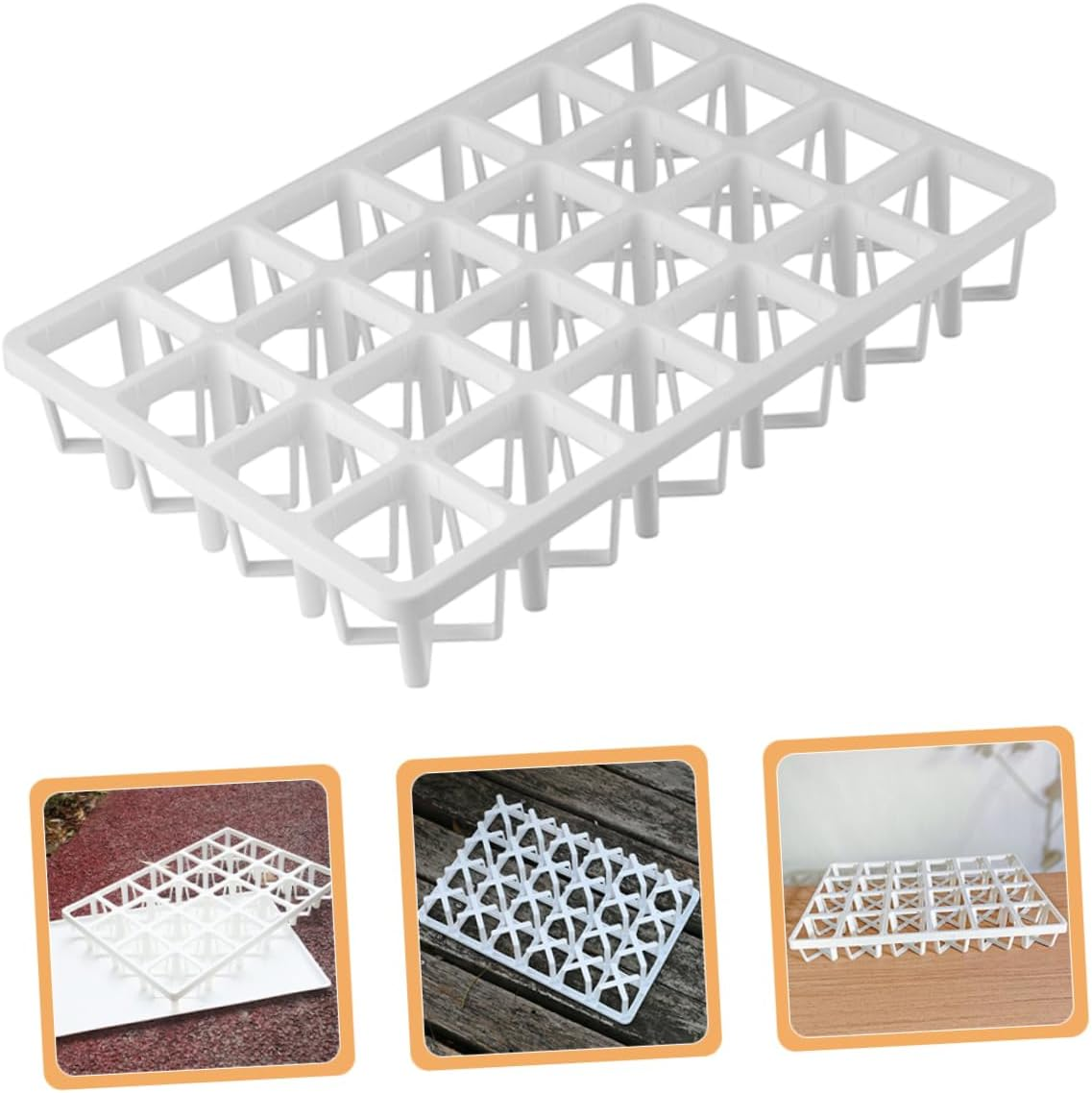 Kisangel 3Pcs Plant Pot Racks for Indoor Gardening Square Hole Vegetable Germination Trays Planter Holders for Seedlings Space-Saving Nursery Pot Brackets image number 5