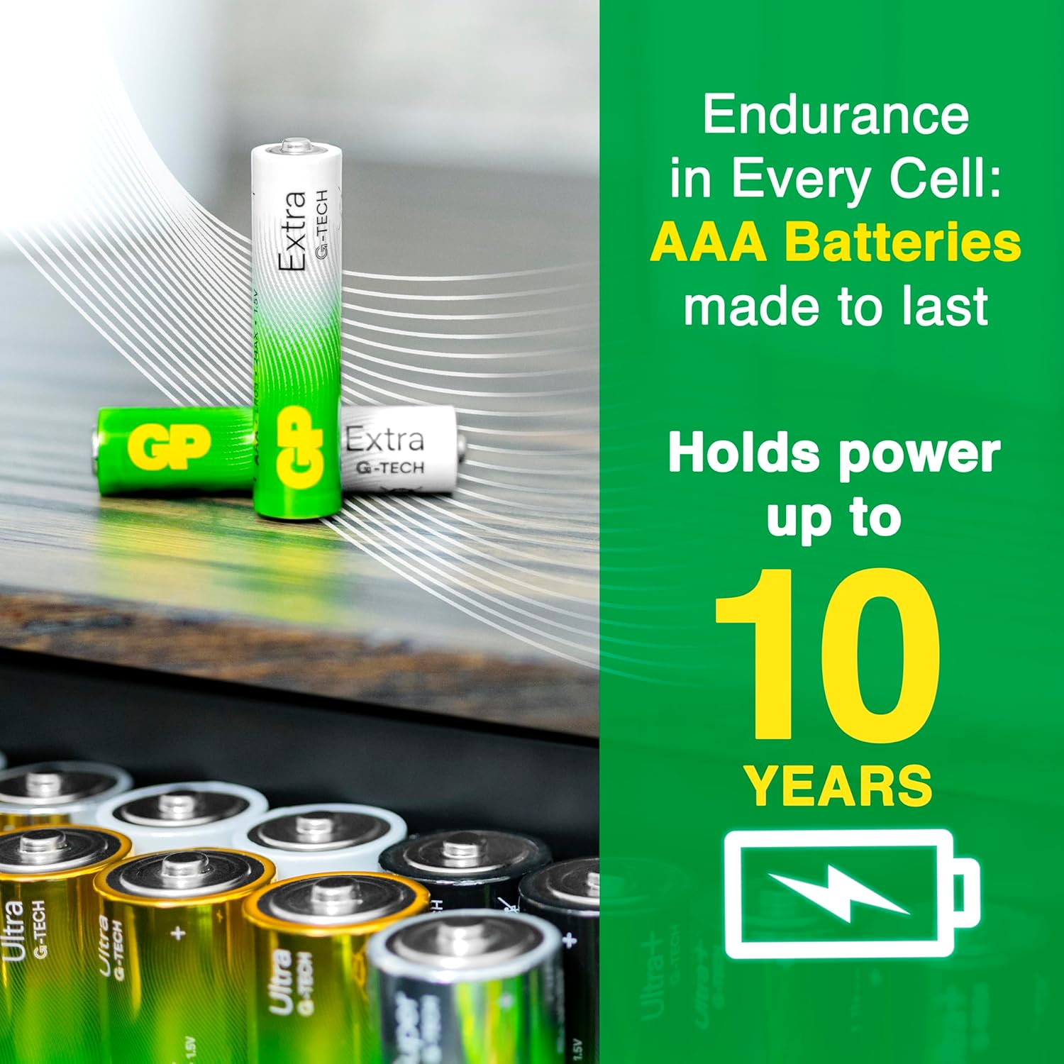 AAA Batteries Pack of 40 1.5V / Micro/Mini/Penlite / LR03 by GP Batteries Extra Alkaline Batteries Suitable for Everyday Use in a Variety of Devices - Clocks/Remotes/Mouse/Torch/Etc