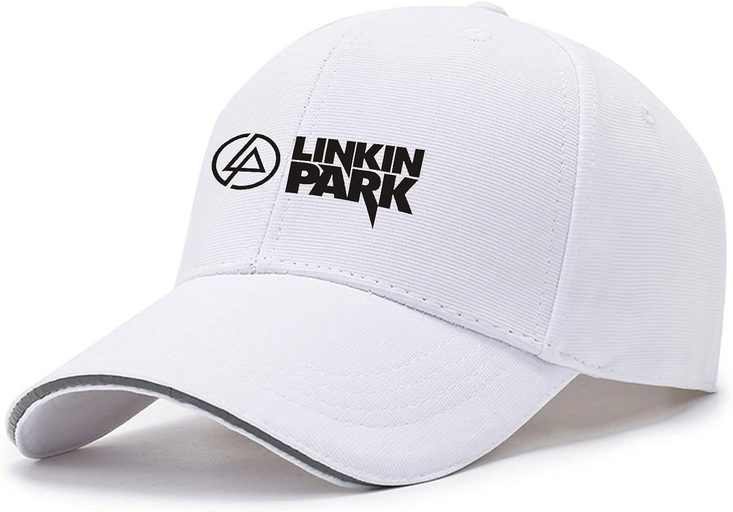 Men'S Baseball Cap for Linkin Park Print Casual Hat Running Cap Golf Caps Adjustable Sun Visor Hat Trucker Cap Unisex Duckbill Cap-White||One Size image number 1
