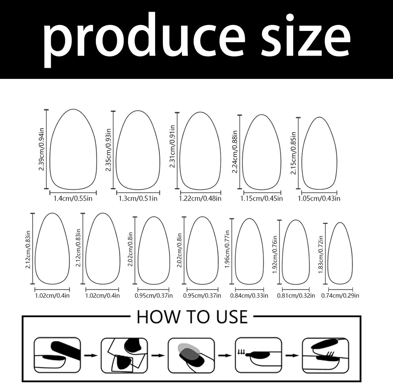 24 PCS Gold French Tip Press Nail Almond Shape Fake Nails Reusable Acrylic Nail Glossy Full Cover Stick image number 3