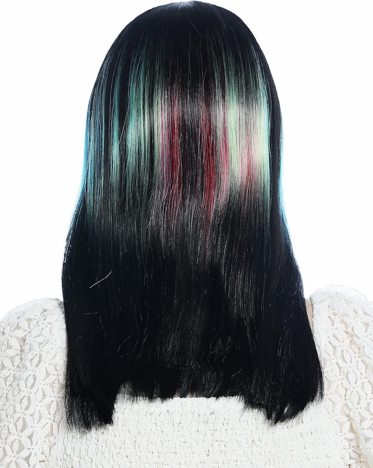 WIG ME up - DW3314A-YP1B/1137 Women'S Wig Long Straight Middle Parting Black and Colorful Strands image number 2