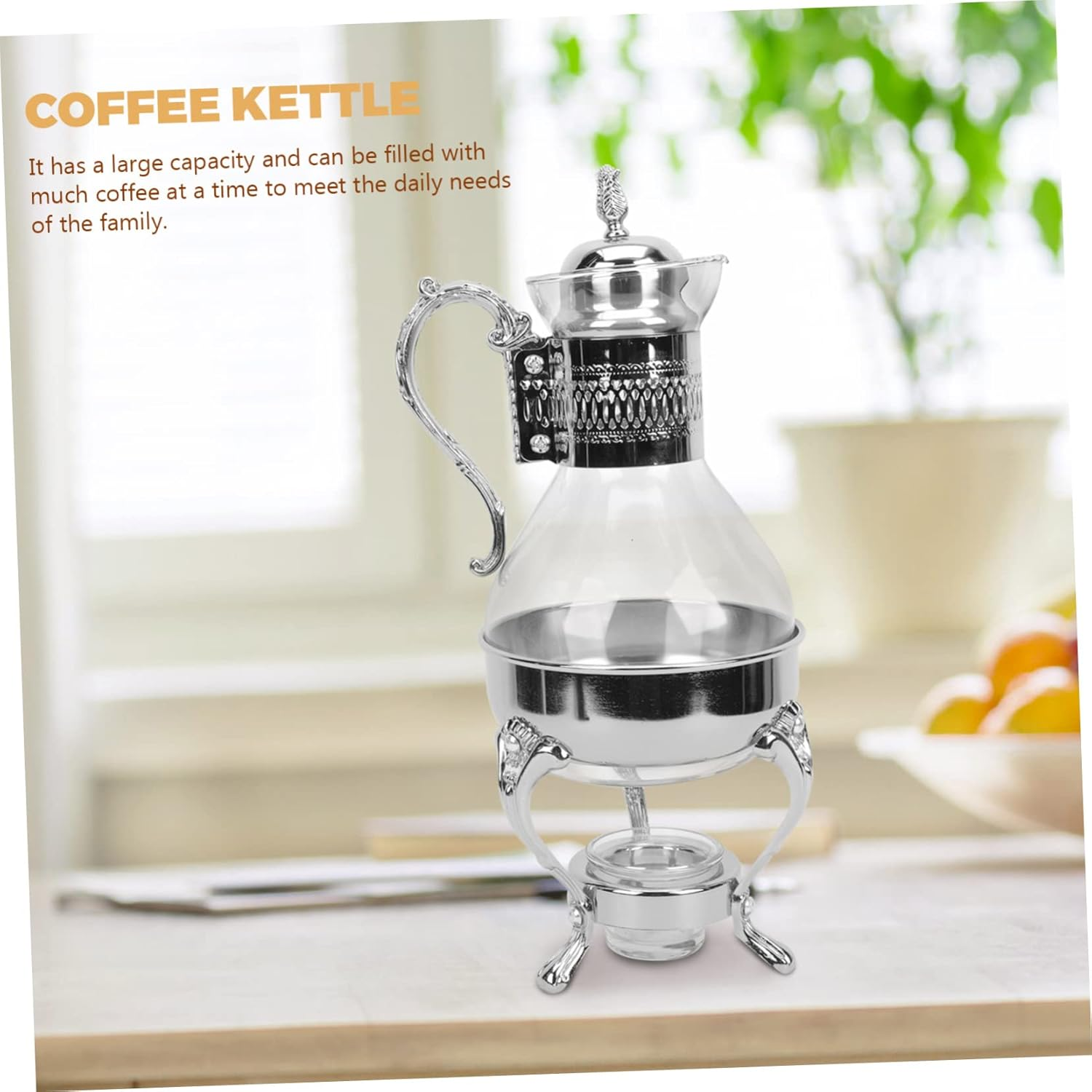 Household Japanese Teapot Turkish Home Shop Pot Pots Bottle for Maker Warmer Silver Kettle Restaurant Party Coffee China Use Glass Supplies Espresso Arabic Tea European Cold Style image number 3