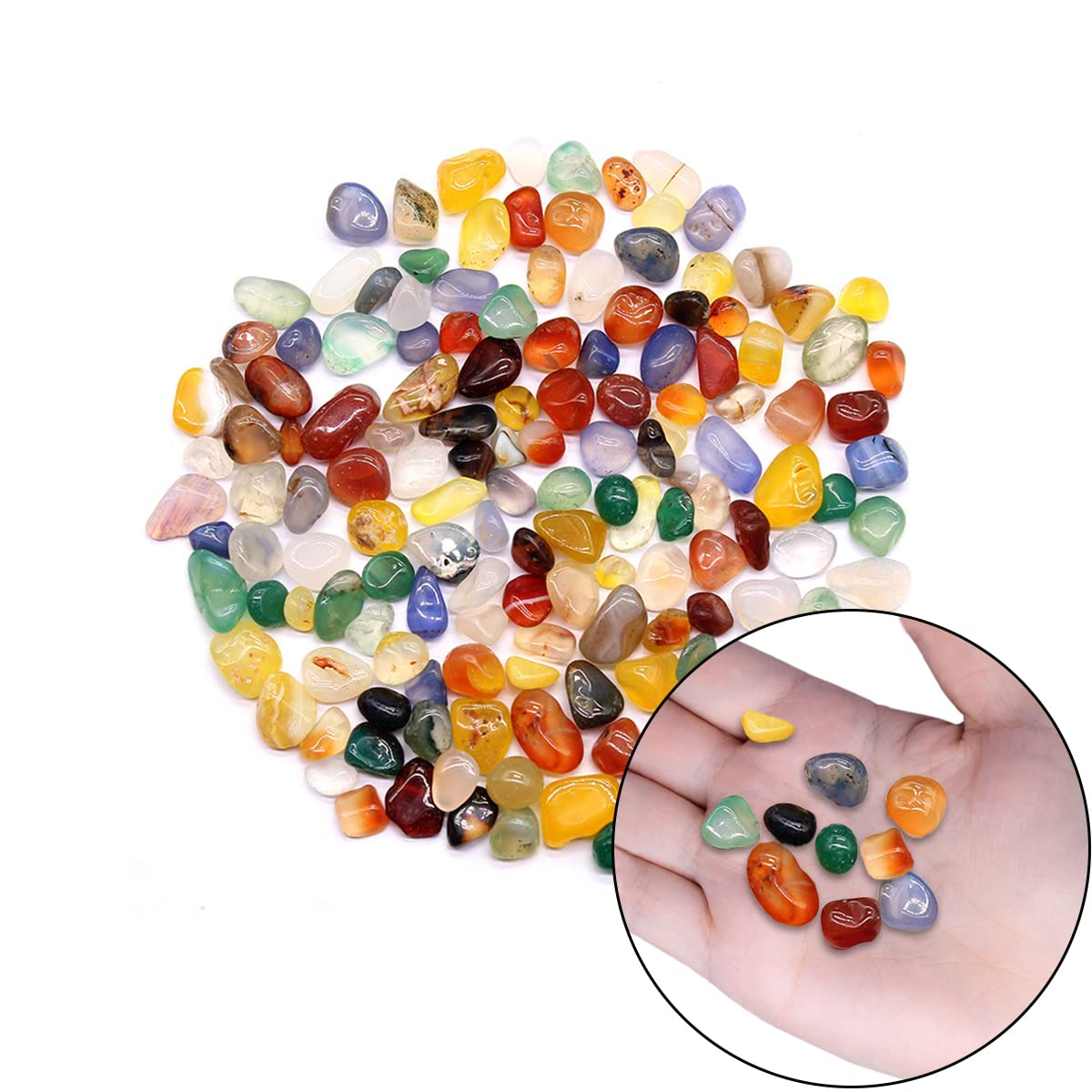 Tumbled Stones, 0.33LB Mixed Natural Gem Stones for Jewelry Making, Vase Filler, Home Decoration, Lucky Stones image number 6