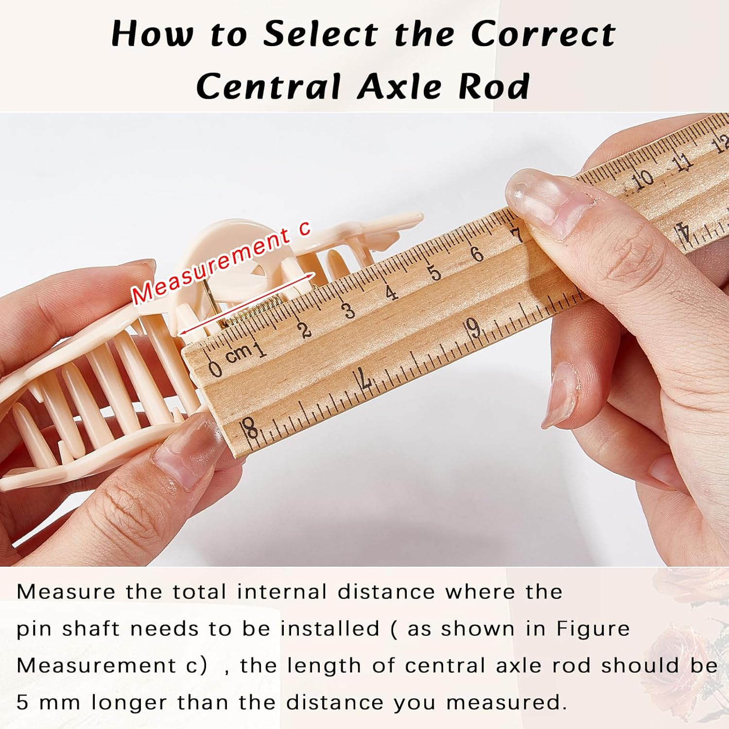 NICENEEDED Pack of 5 Central Axle Bars for Hair Clip Spring Replacement 25 Mm Golden Central Axis for Repair Parts of Square and Rectangular Butterfly Jaw Clamps image number 6