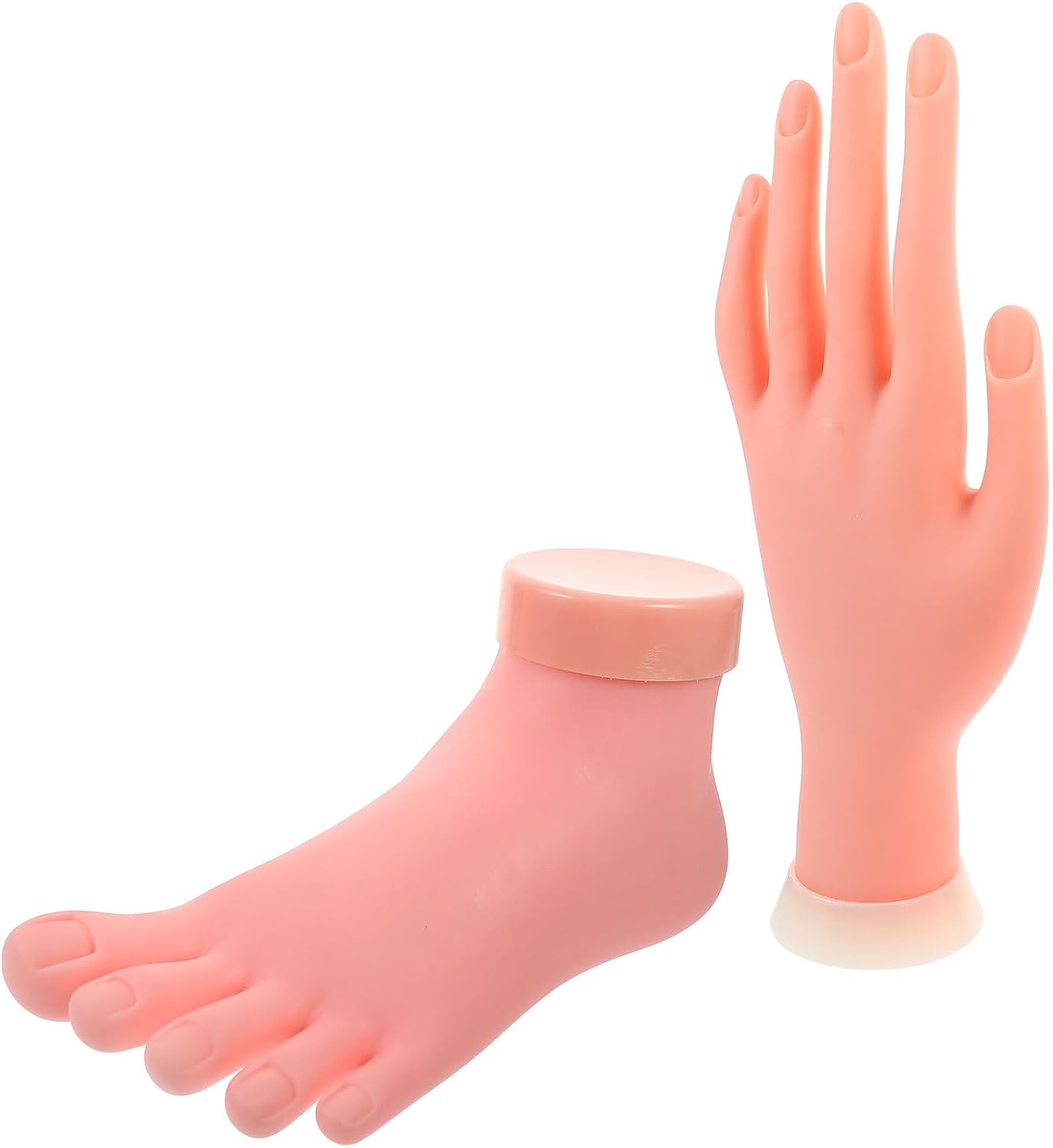 Beaupretty 2Pcs Nail Practice Hand Foot Model Fake Hand Flexible Bendable Mannequin Hand Foot Model Fake Left Hand Foot Manicure Practice for Nails Bendable Tool image number 6