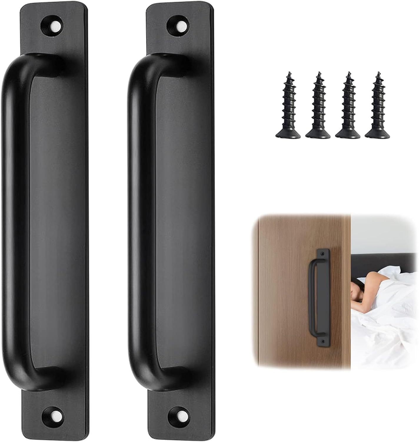 Cabinet Drawer Door Pulls Handle: Aluminum Alloy Self-Stick Instant Adhesive Sliding Door Push Pull Handles Helper with Screws for Kitchen Wardrobe Cabinet Drawer Window Closet (Silver, 148Mm)