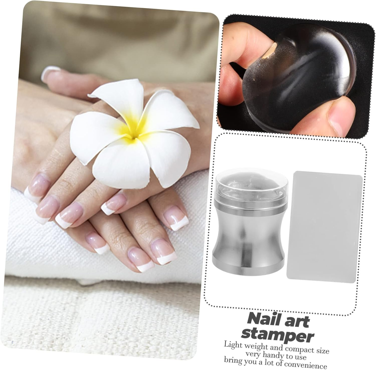 Silicone Stamp for Nail Art Stamper Nail Art Tools Diy Manicure Includes And image number 2