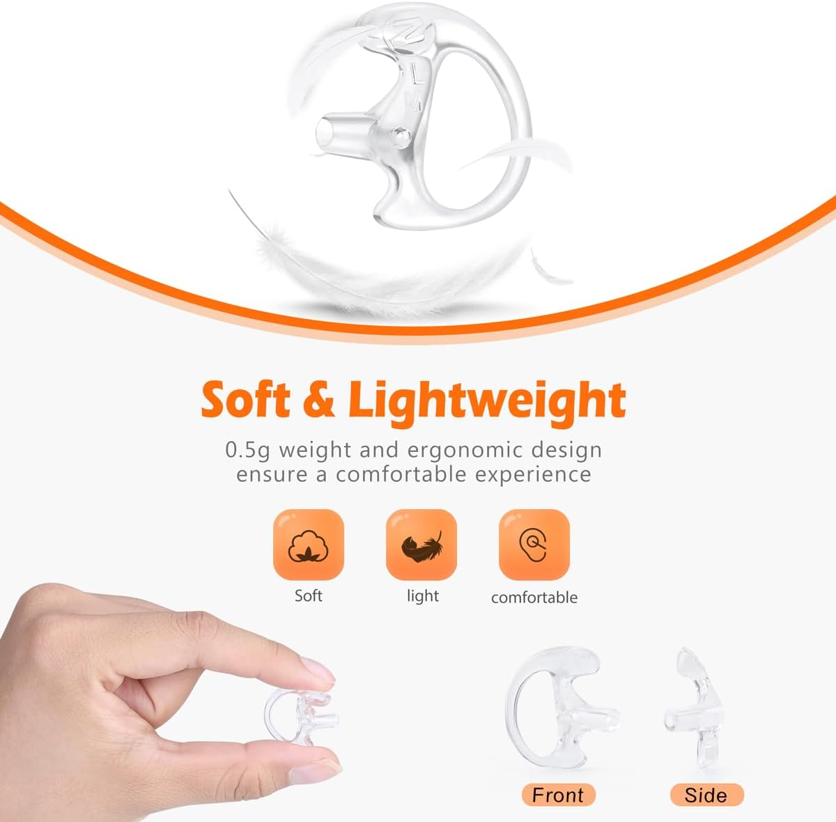 Zeadio 8 Pair Coil Tube Earbuds, Pro-Grade Two-Way Radio Earpiece Kit image number 2