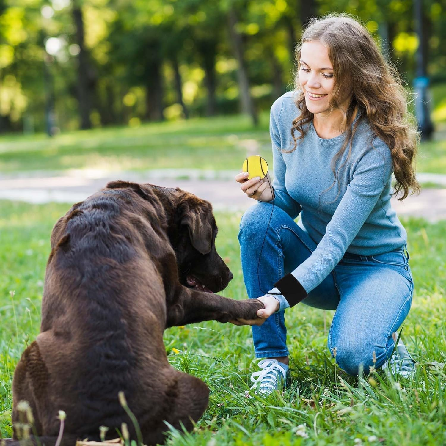 4-Piece Wrist Rebound Ball Set - 2-Inch Rubber Sports Ball for Basketball, Baseball, Football - Wrist Exercise or Play