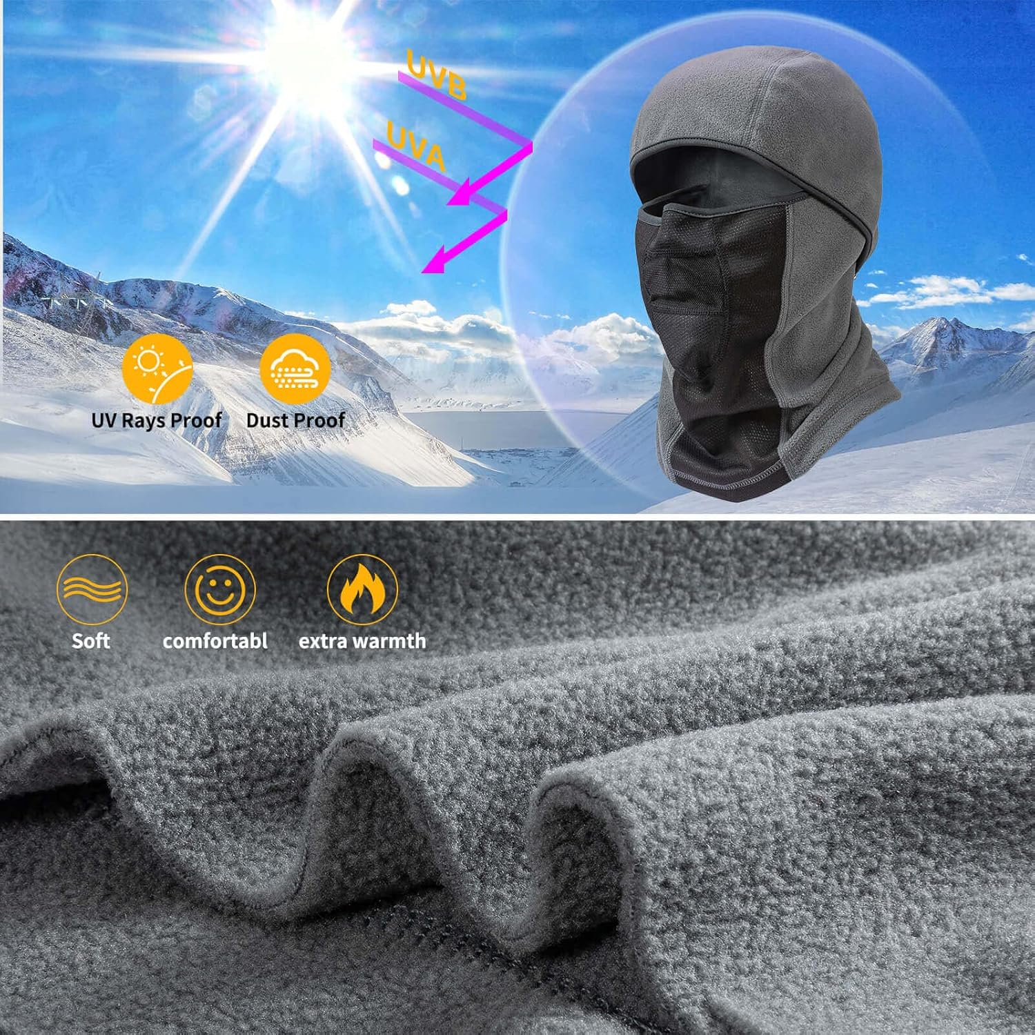 Balaclava Ski Mask Thermal Motorcycle Accessories Face Neck Warmer Cover Snow Gear image number 3