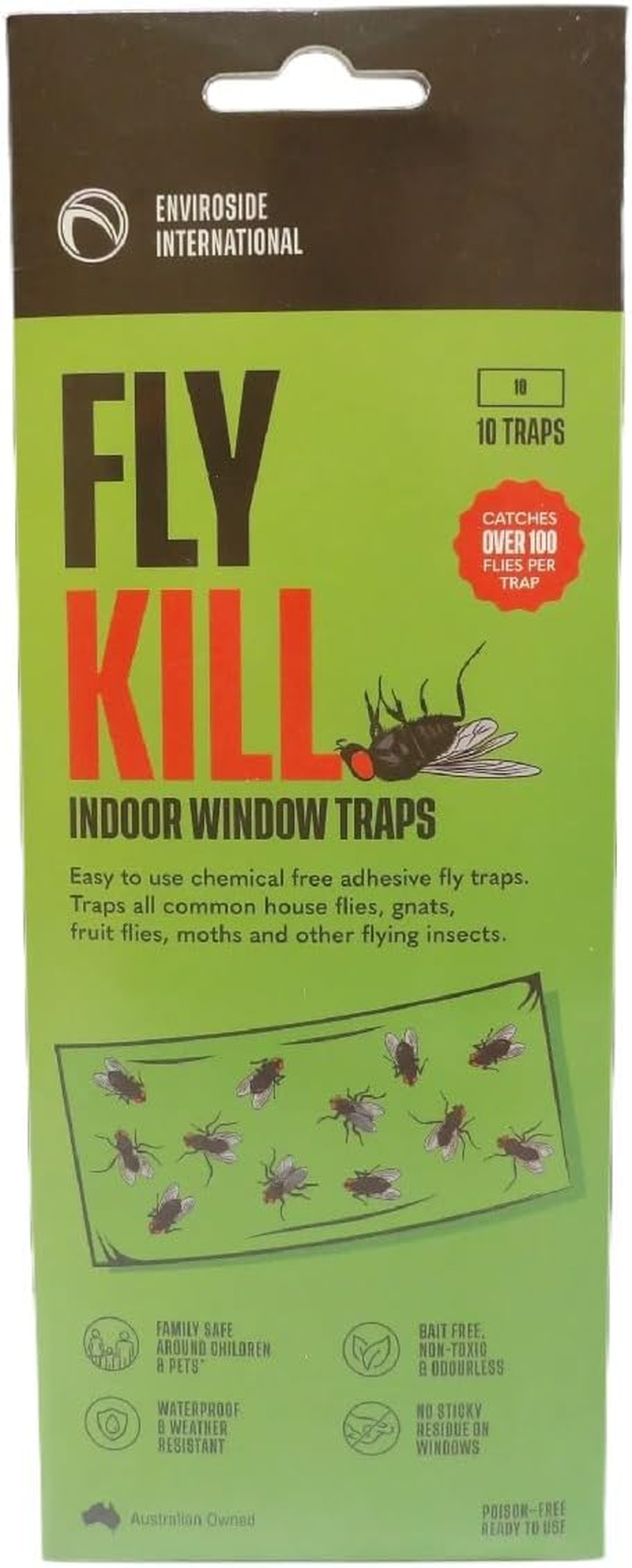 Fly Traps Stickers for Indoor Window, 10 Pack, Traps All Common Flying Insects, Eco Friendly, Poison Free Ready to Use, Bait Free, Non-Toxic & Odourless, No Sticky Residue on Windows, Waterproof image number 3