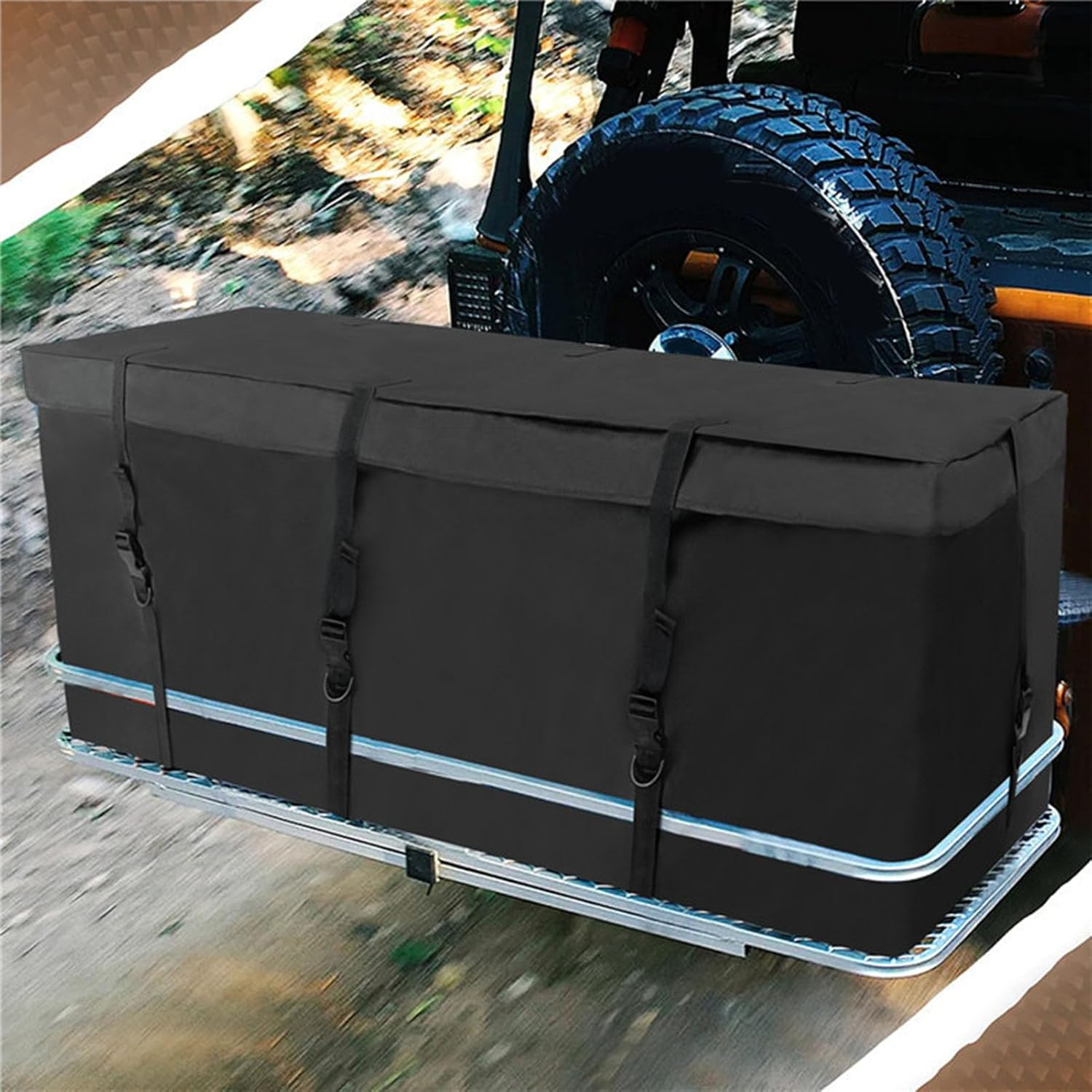 53In Waterproof Cargo Carrier Bag Universal Vehicle Organizer 600D Oxford Hitch Mount Storage for Suvs & Trucks image number 5