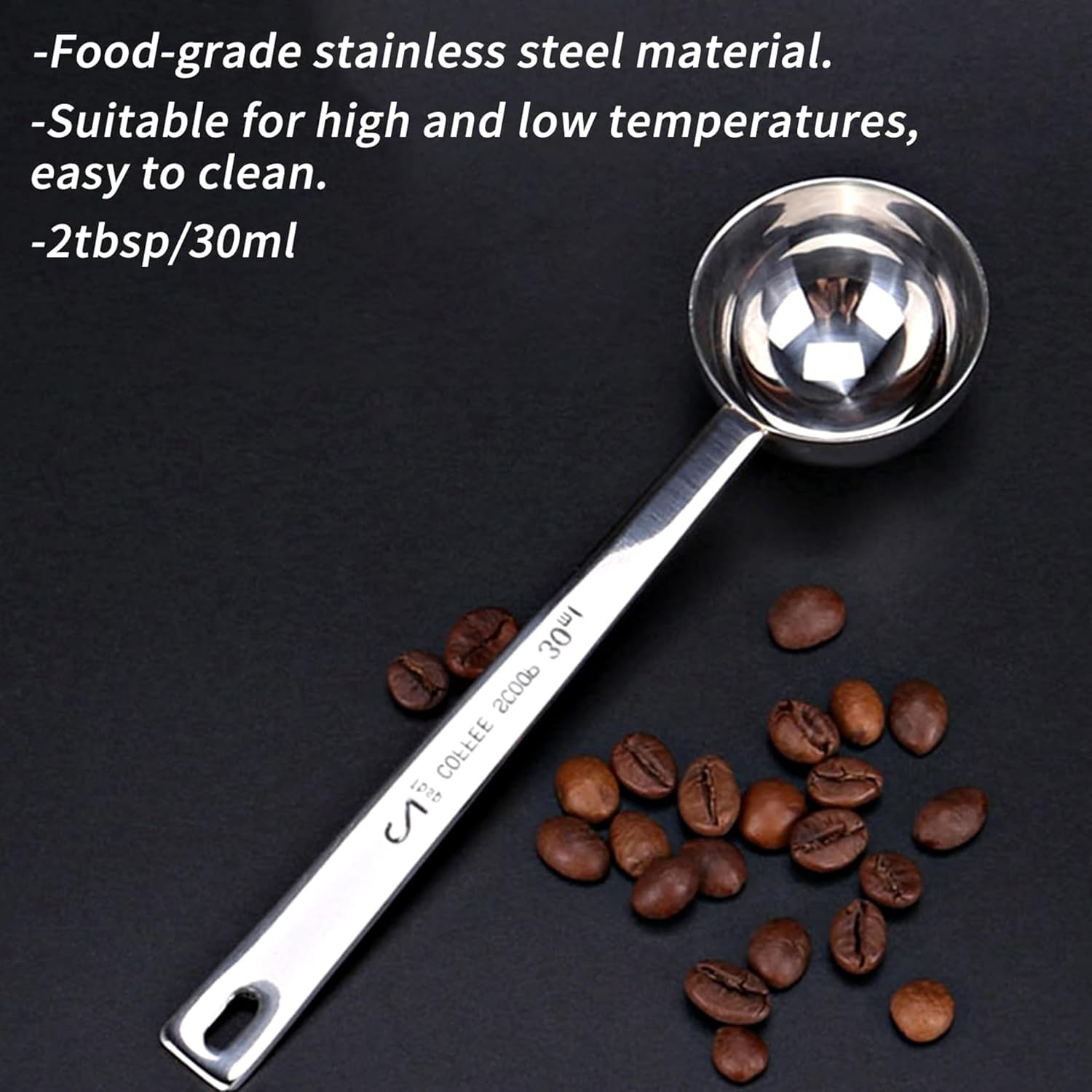 Coffee Scoop,Stainless Steel Coffee Measuring Scoop,Metal Coffee Scoop Premium Long Handle Meaure Spoon for Coffee Powder and Coffee Making,Durable Serving Utensil (30Ml) image number 4