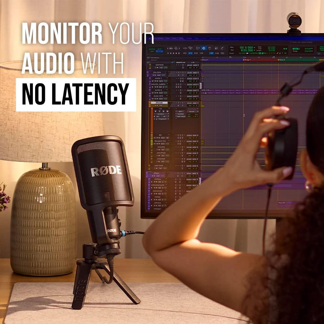 R&Oslash;DE NT-USB+ Professional-Grade USB Microphone for Podcasting, Streaming, Gaming, Music Production, Vocal and Instrument Recording image number 3