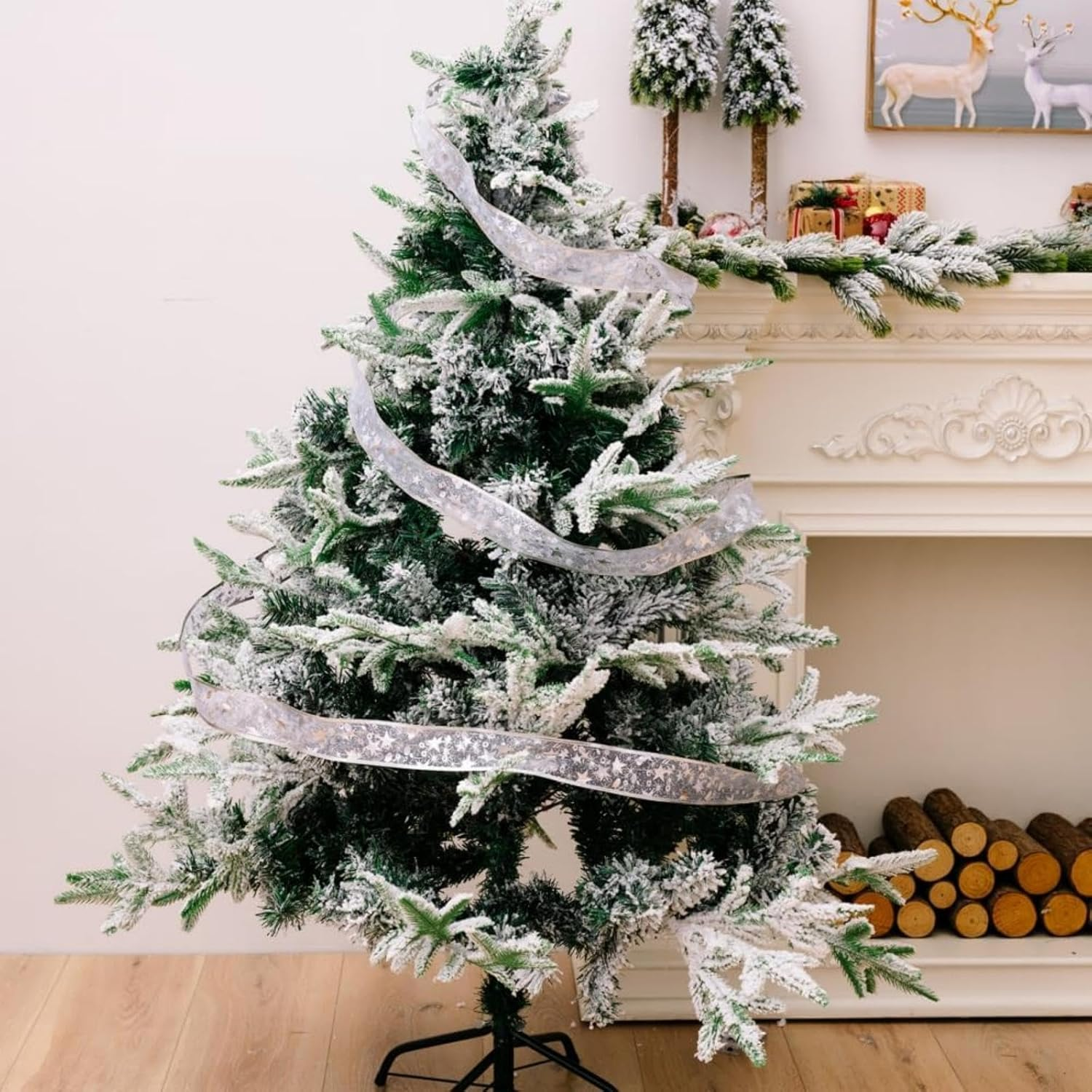 Fairy Ribbon Lights 5M 50 LED Warm White Christmas Ribbon Fairy Lights with Flash DIY Festive Decor for Aussie Homes & Xmas Gifts - 3 AA Batteries Operated（Not Included） image number 2