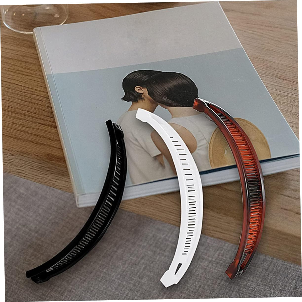 Banana Hair Clip, Hair Clips Vintage Clincher Combs 3Pcs Banana Hair Clips Claws Hair Grips Hair Accessories for Women, Banana Clips for Thick Hair image number 2