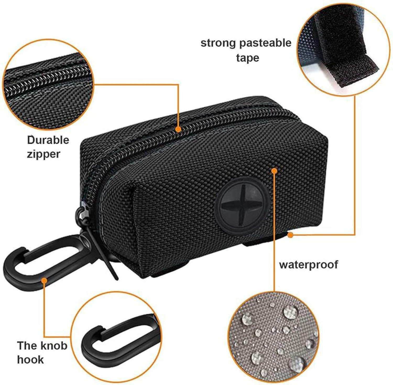 Dog Poop Bags 2Pcs Pet Dog Poop Bag Holder Leash Attachment Adjustable Mini Travel Garbage Bag Dispenser 05 image number 1