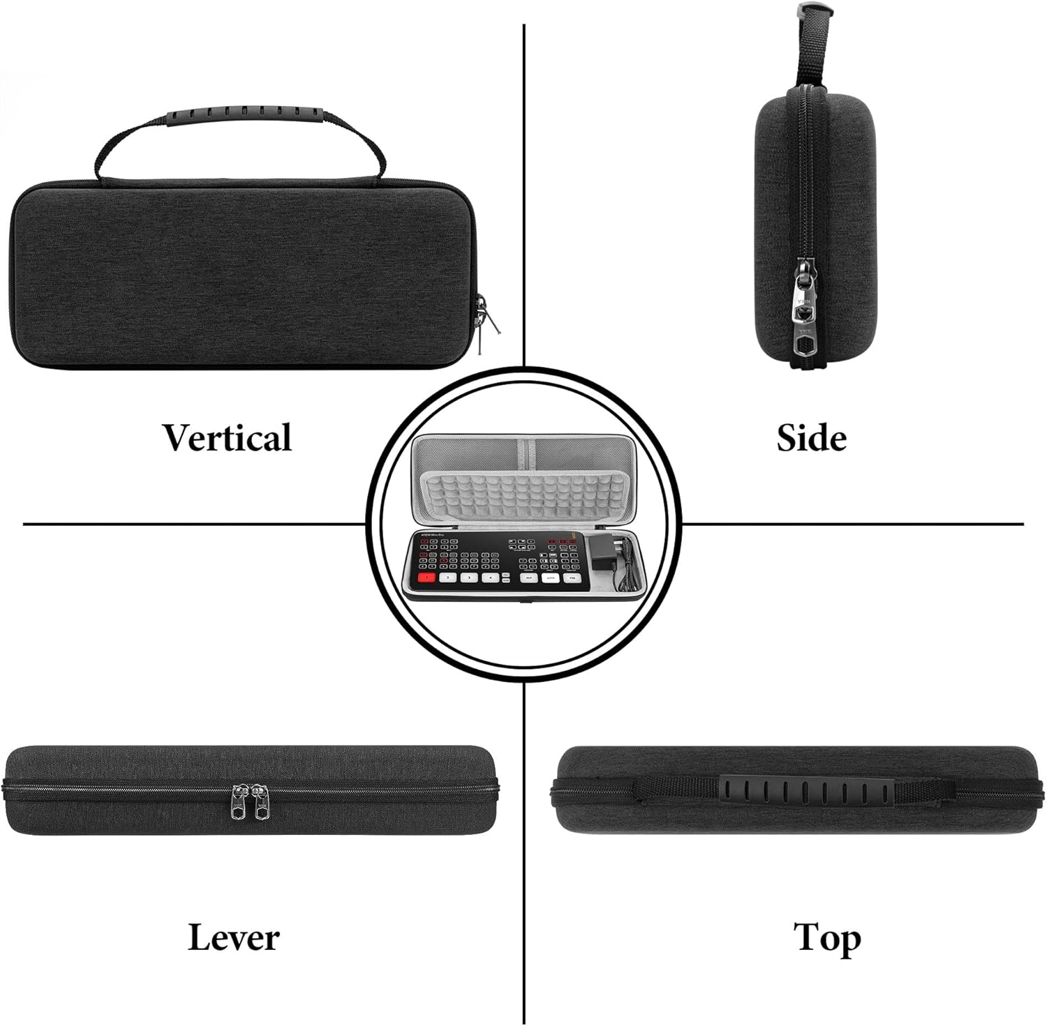 Geekria Hard Shell Travel Carrying Case, EVA Protective Bag Compatible with Blackmagic Design ATEM Mini Pro (Dark Gray) image number 6