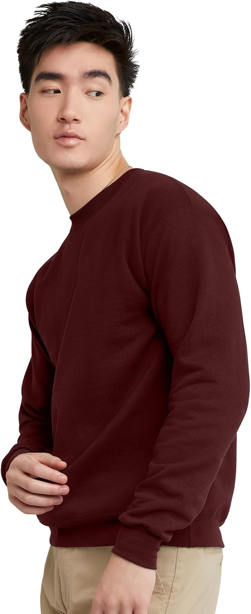 Hanes Champion Men'S Ecosmart Fleece Sweatshirt, Cotton-Blend Pullover, Crewneck Sweatshirt for Men (1 or 2 Pack), Mulled Berry, Xx-Large image number 3