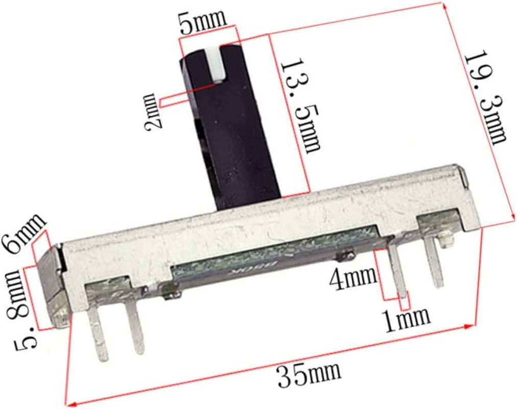 VICASKY B50K Slide Potentiometer Ohm Adjustable Sliding Potentiometer for Audio Mixer and Dimmer Lights, Mono Linear Fader Module for Dj Equipment and Electronic Projects