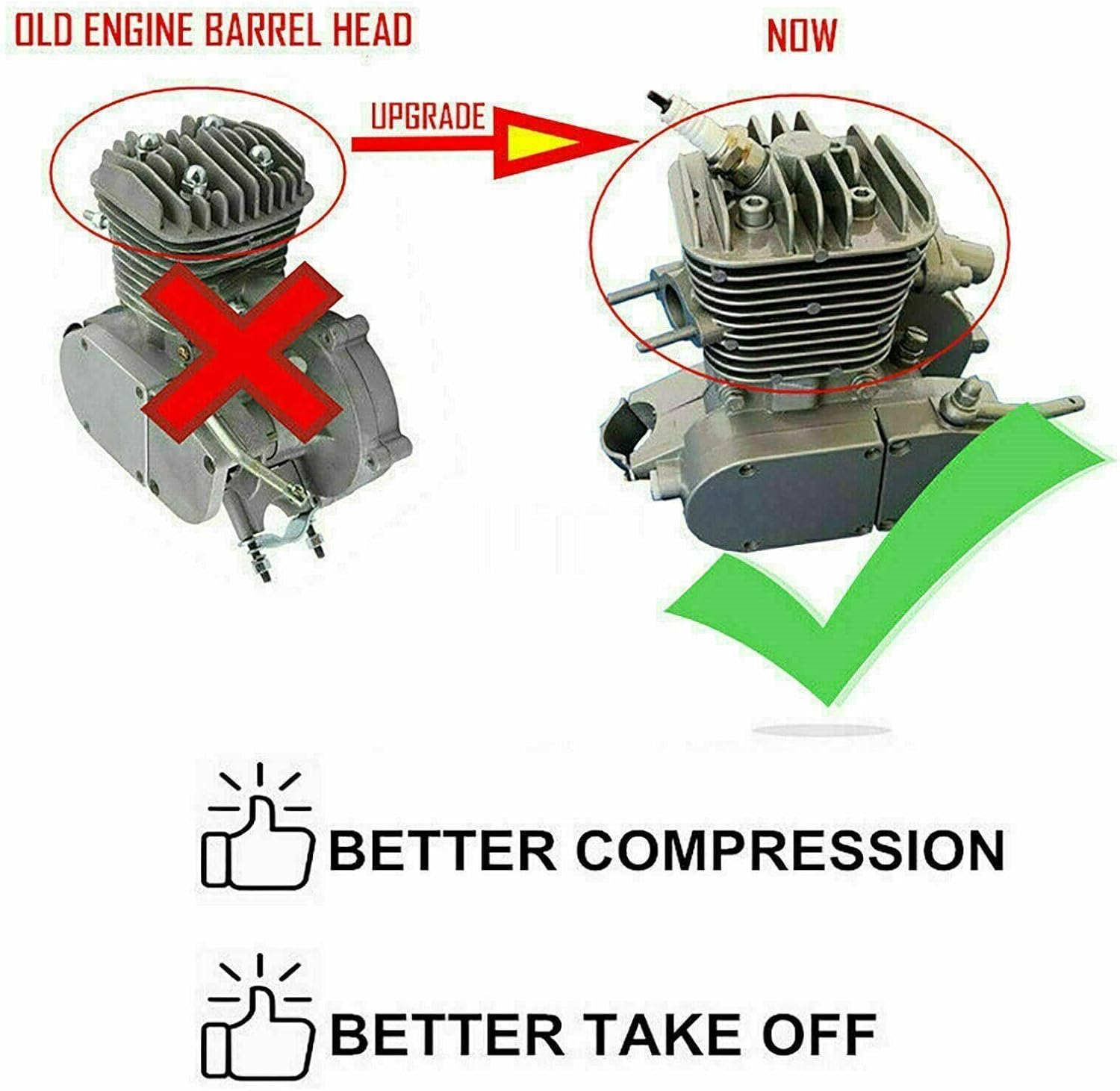 TDR 80Cc Motorized Bicycle Engine Kit 2 Stroke Air Cooled Petrol Push Bike off Road 2L Tank CDI Ignition Muffler Clutch Chain Throttle Sprocket image number 2