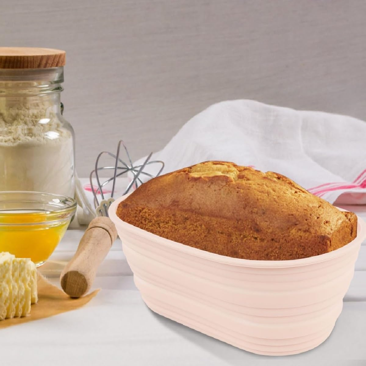 2Pcs Silicone Bread Proofing Basket (Oval 2), Oval Foldable Sourdough Bread, Baking Supplies, Dough Proofing Bowl Containers, Collapsible Bread Bowl image number 3