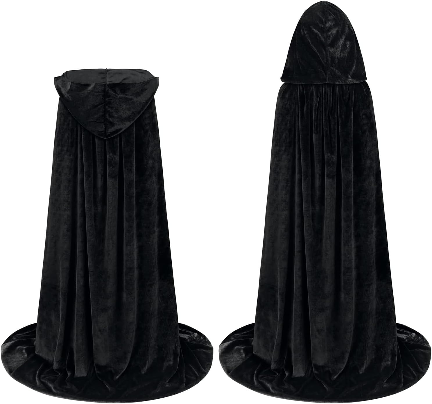 AUTOWT Adults Hooded Cloak Velvet Cape, Long Full Length Cloak, Grim Vampire Witch Wizard Capes, Lightweight Dress up Overcoat Costume for Unisex Carnival Halloween Cosplay Masquerade image number 5