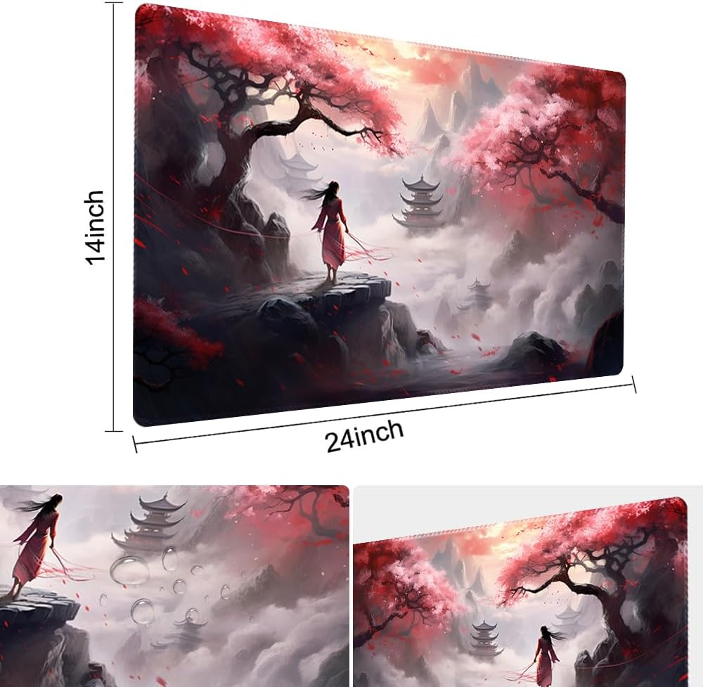 MTG 24 X 14 Inch Gaming Mat with Non-Slip Backing, Ideal for TCG Card Game Enthusiasts (Sky Tower, No Deck) image number 2