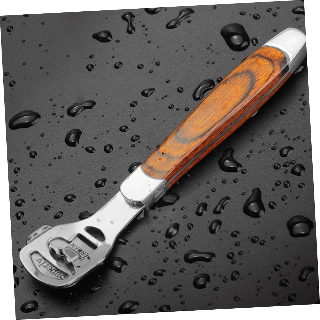 Baluue Stainless Steel Foot File Scraper Set (3 Pieces) Dead Skin Remover Callus Remover Tool Pedicure Kit for Men and Women Sturdy Easy to Use Comes in Assorted Color Wooden Box image number 5