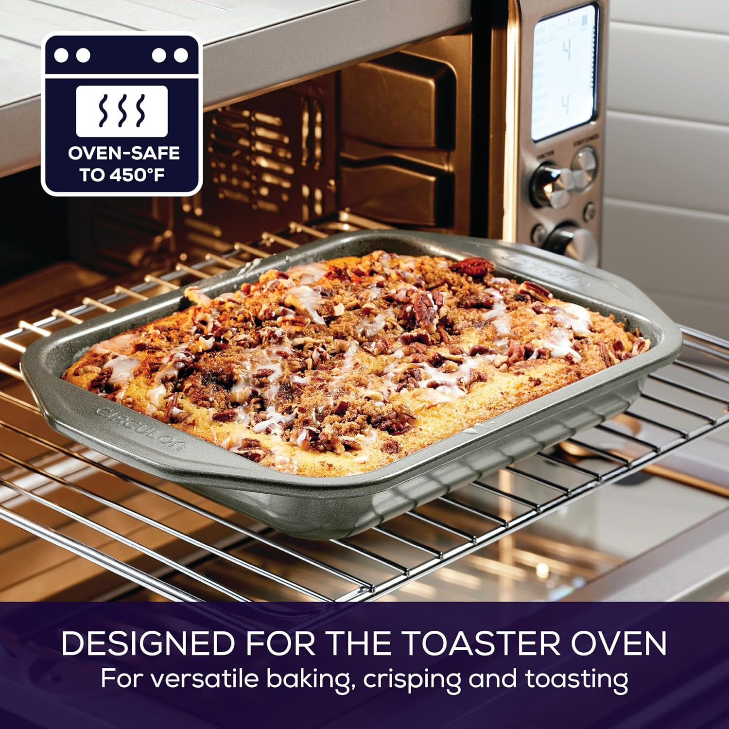 Circulon Total Bakeware Nonstick Toaster Oven & Personal Pizza Pan Baking Set, 4-Piece image number 2