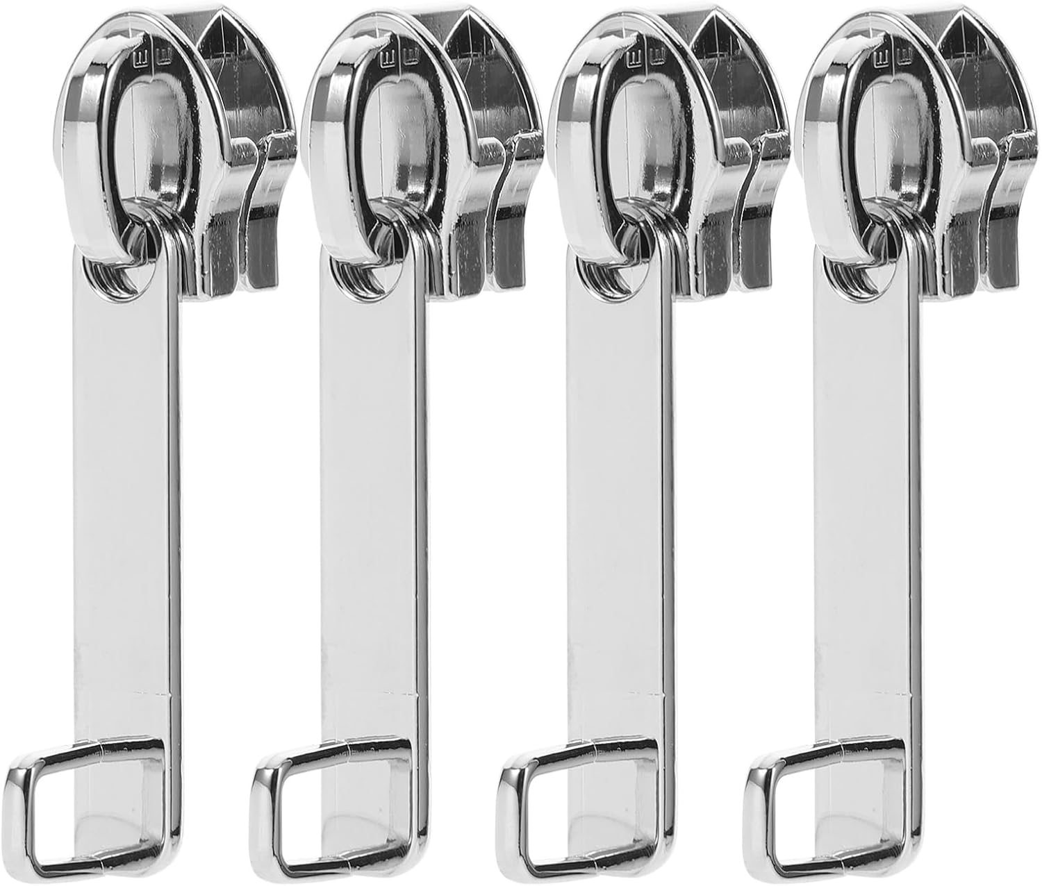 HOLIDYOYO Double Layer Metal Zipper Slider Replacement with Lock Hole for Luggage Repair, Smooth Pull Tab for Suitcase and Travel Gear DIY 4Pcs image number 5