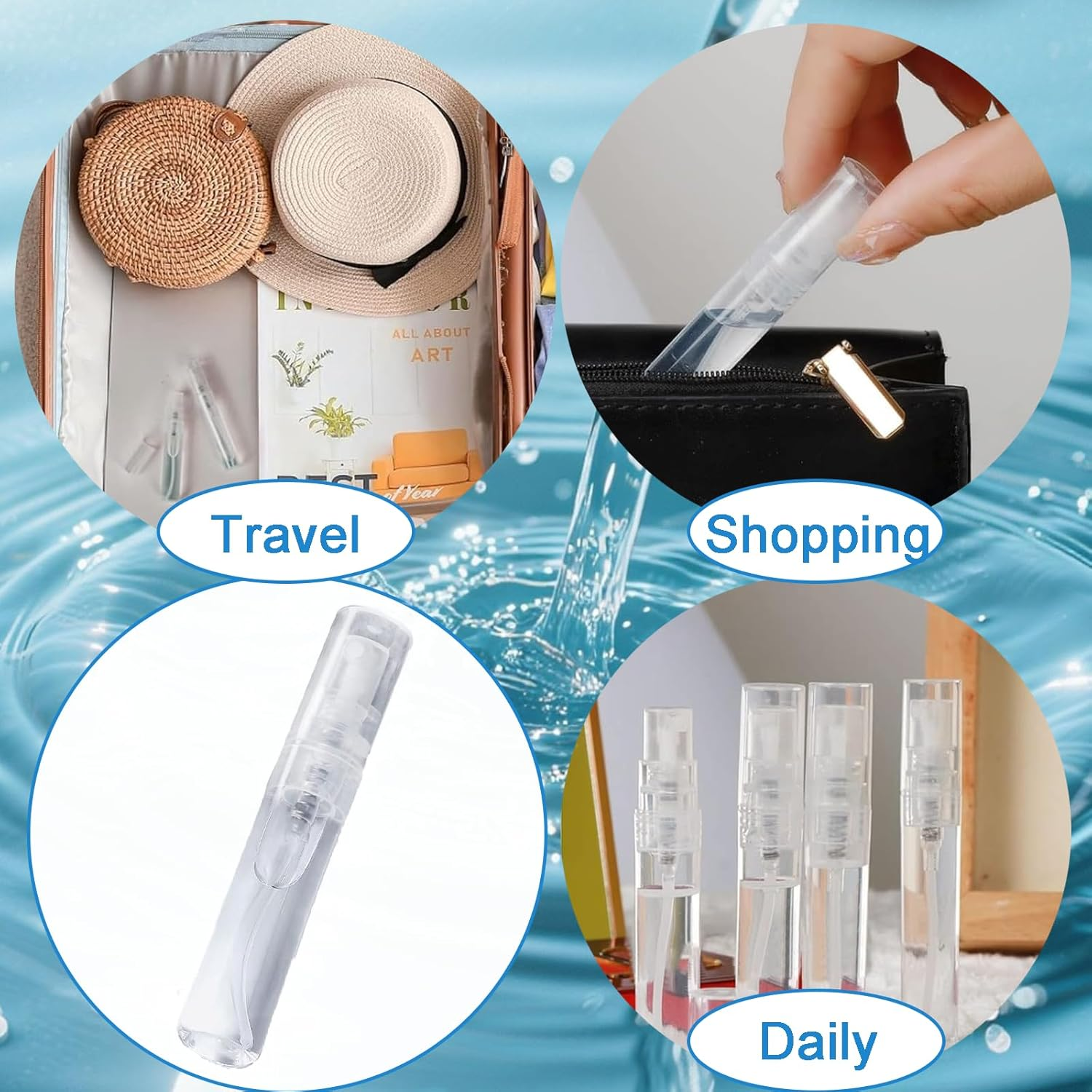 30PCS Refillable Spray Bottles - 5Ml Fine Mist Perfume Travel Bottles, Hair Spray Bottle, Leakproof & Durable for Perfume, Travel, Cleaning image number 3