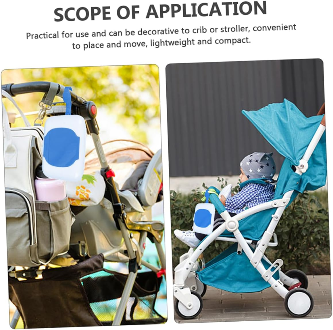 2Pcs Wipes Storage Box Portable Travel Wipes Case Compact Wet Tissue Holder Moisture-Sealing Cover Material for Easy One-Handed Use image number 3