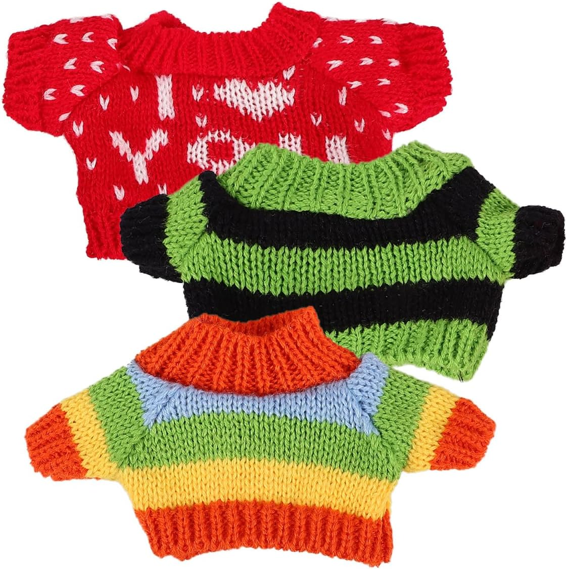 HEMOTON Figure Accessories 3Pcs Doll Sweater Set for Boys and Girls Stuffed Animal Clothes Bear Costumes Delicate Doll Decor Reusable image number 6