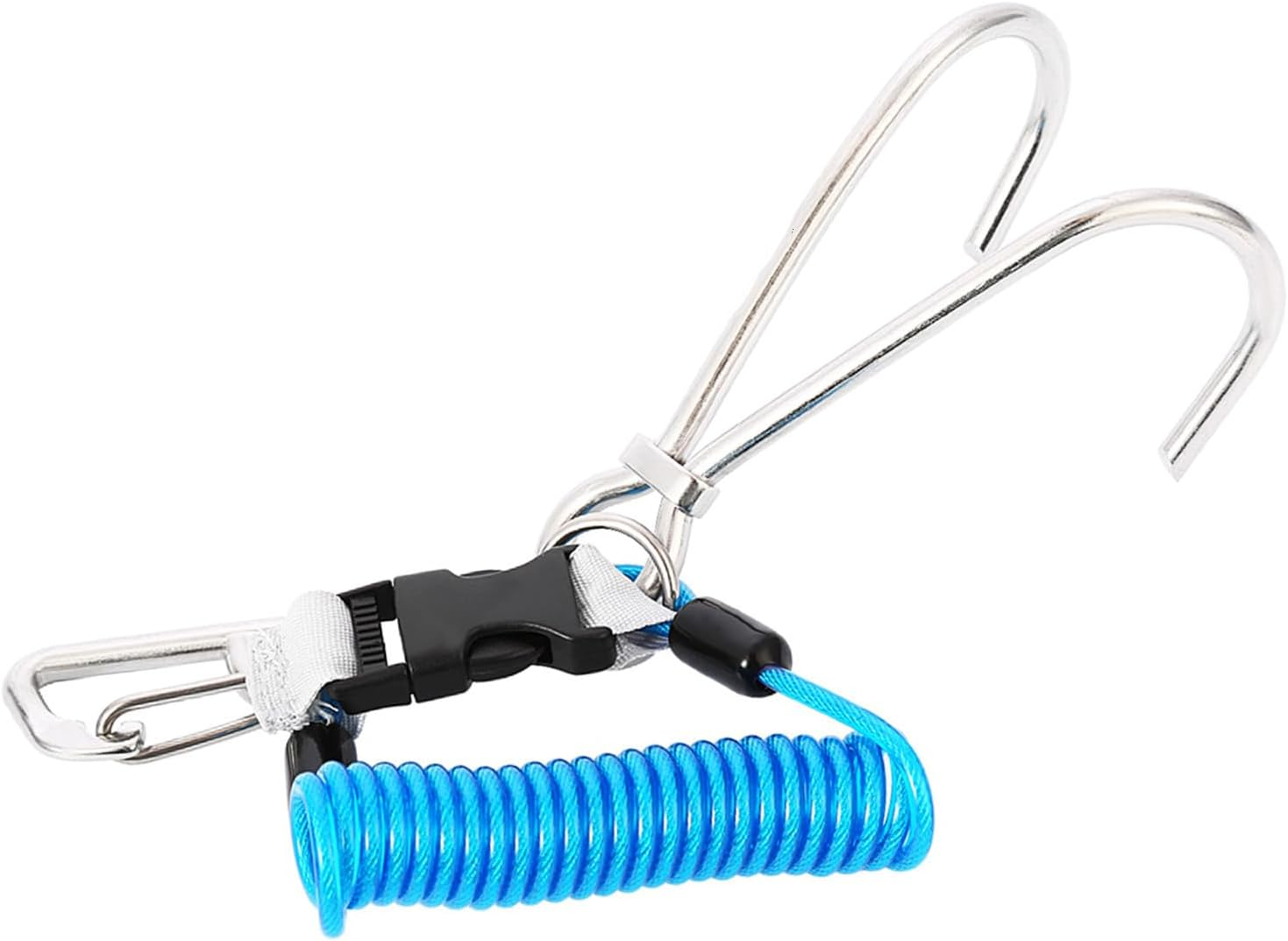 Keep Diving Stainless Steel Reef Hook with Spring Lanyard Diving Hook Keep Diving Stainless Steel Hook Diving Accessories - Diving & Snorkelling (Blue)