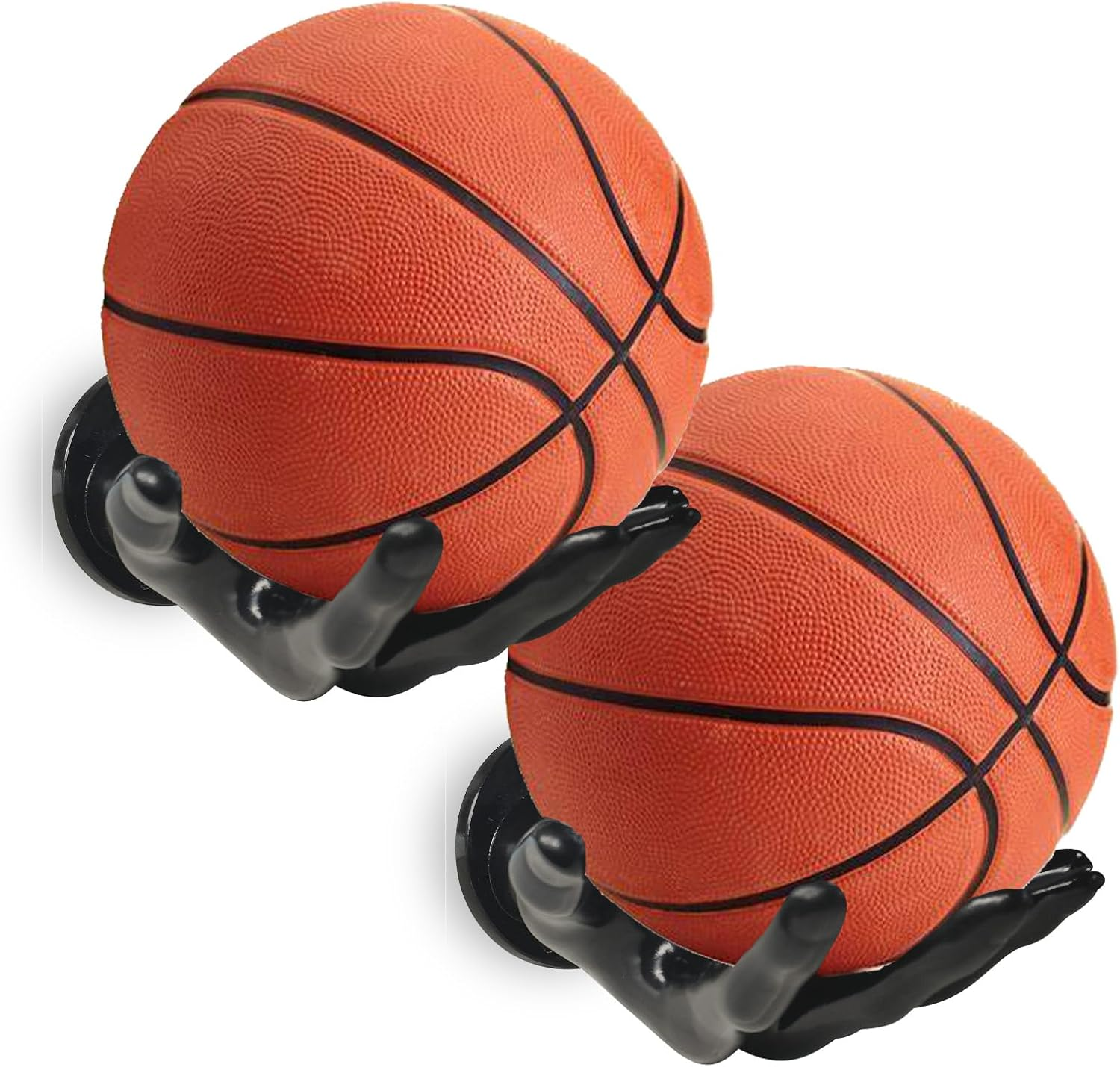 LOCZAR Basketball Holder Wall Mount 2 Piece Set, Men'S Room Decoration Game Room Basketball Wall Decor Men'S Sport Gifts, Ball Stand Wall Mount, Garage Ball Storage Organizer