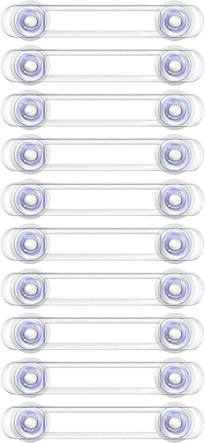XINYUICEAN 10 Pcs Child Safe Cabinet Lock, Baby Proofing Locks,Multipurpose Clear Drawer Locks for Cabinets, Cupboards, Drawer, Fridge,Adjustable Strap, No Drilling (5 Large+5 Small) image number 1