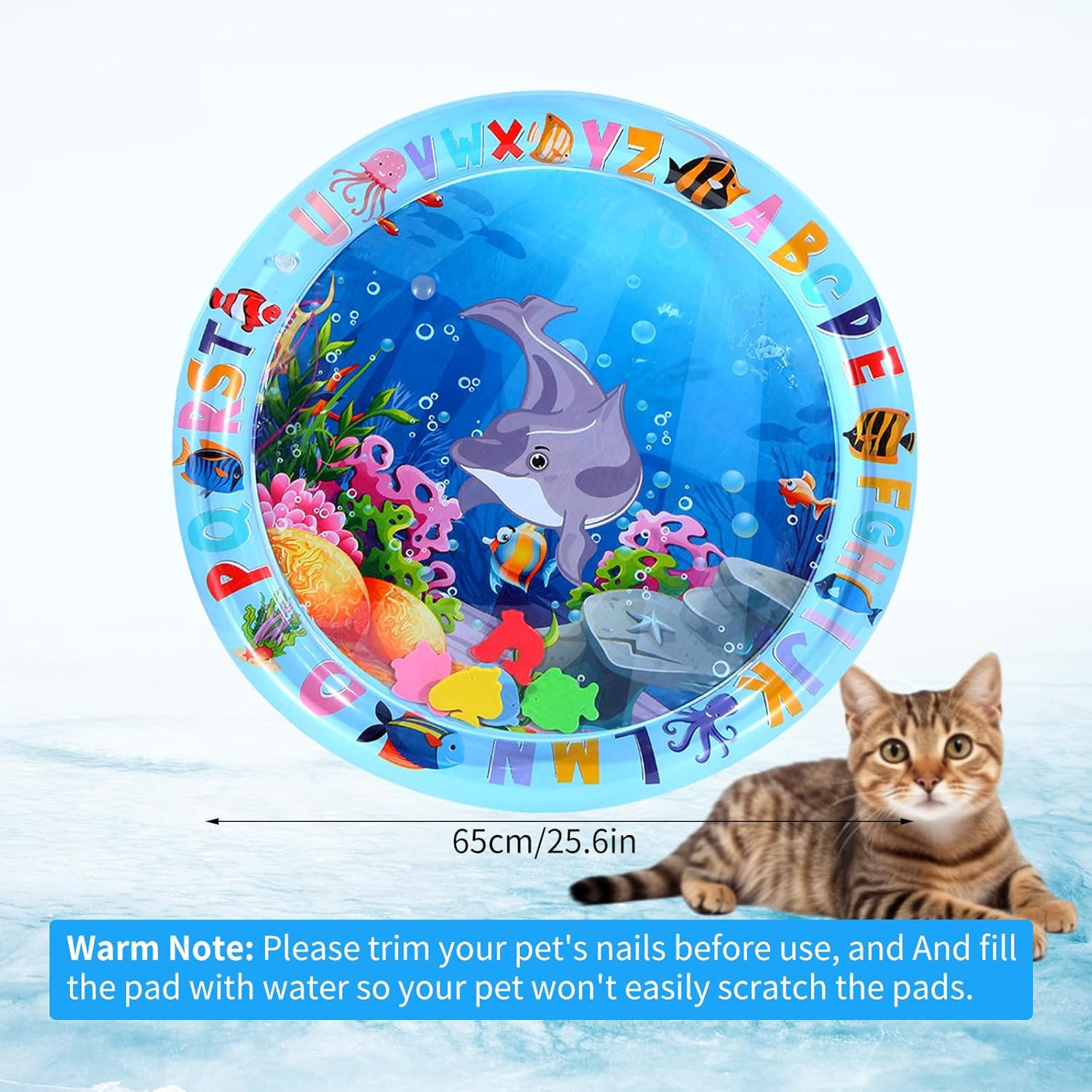 Water Sensory Playmat Cats, Inflatable Cooling Mat for Cats, Sensory Water Playmat Cats Dogs, Thickened Water Play Mat Cat, Summer Play Water Sensor Mat for Small Dogs and Cats (Style 2) image number 3