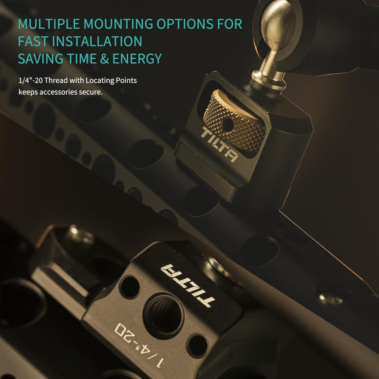 Tilta 10" Pro Articulating Arm with 1/4"-20 Threads with Locating Pins, Magic Arm Camera Arm Compatible with Cameras, Monitors and LED Lights Black TA-PAA2-B image number 2