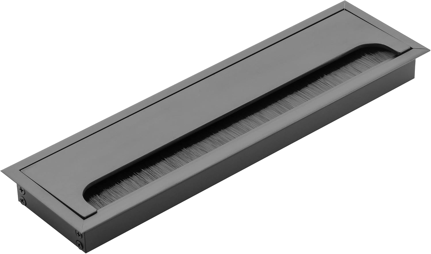 GTV - Merida Cable Grommet - Cable Guide with Opening Lid - Cable Passage Rectangular Cable Organisation for Furniture Cable Passage/For Installation in the Worktop / 80 X 500 Mm/Black