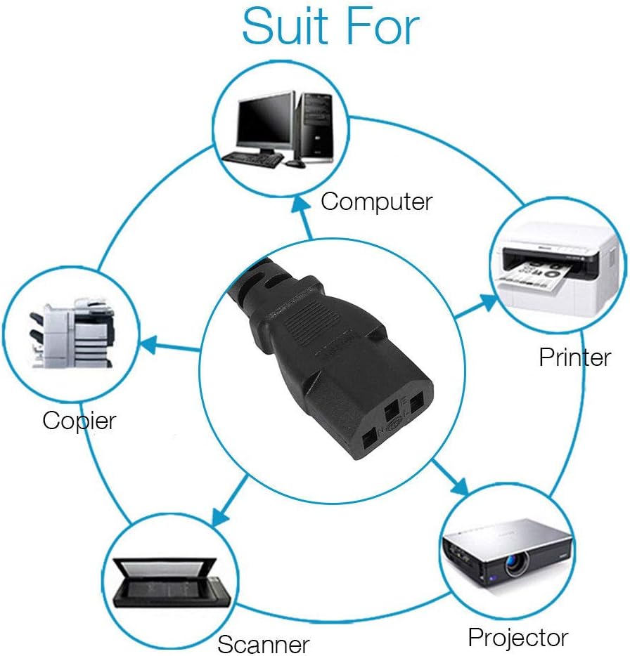 AU 3 Pin Mains Power Lead Cable Cord Compatible with PC Laptop Monitor Desktop Printer image number 1