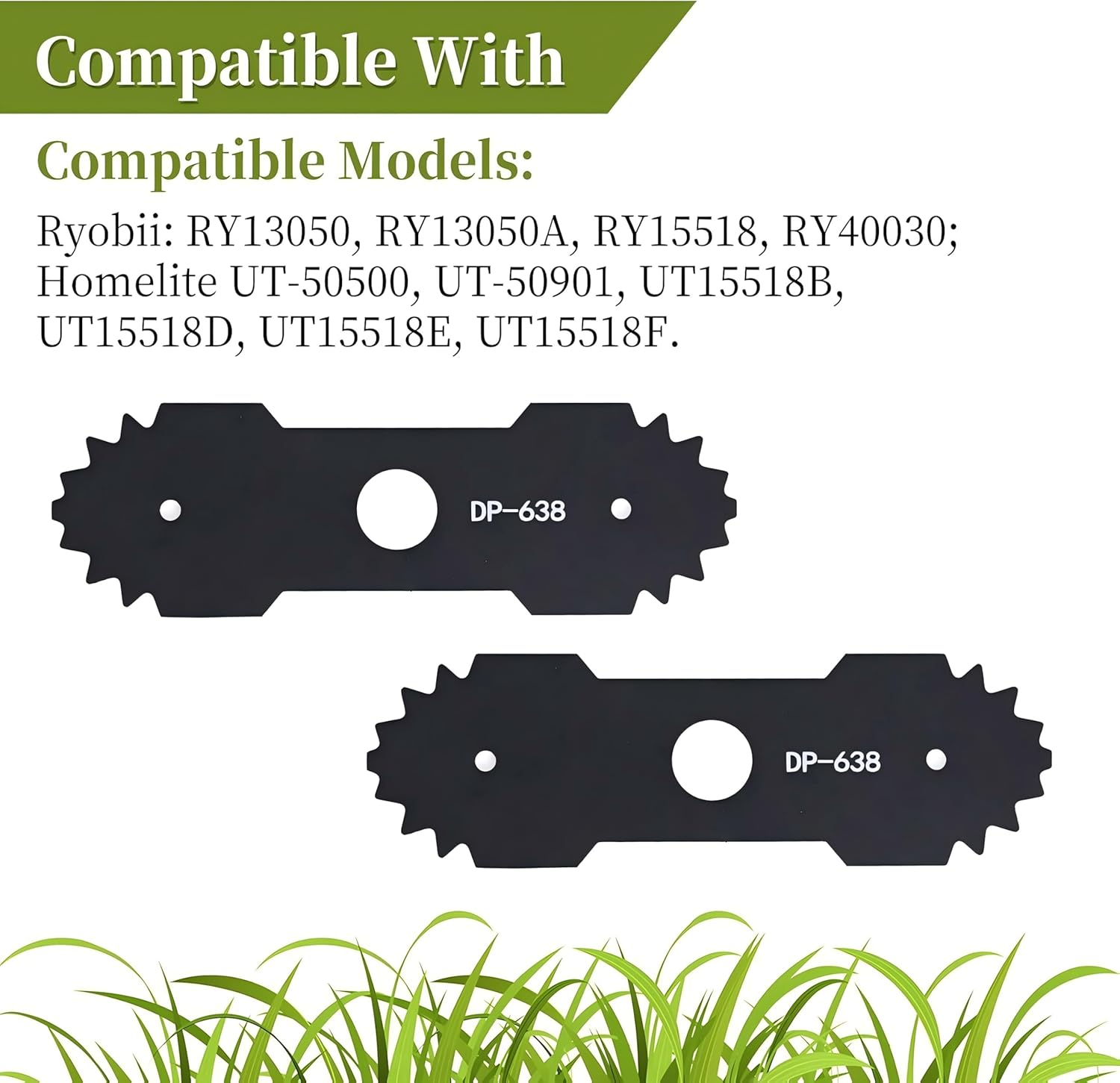 2 Pcs 9 in 638006008 Edger Blade with Teeth Compatible with Ryobi Edger,Heavy Duty Durable Steel Edger Blade Replacement 638006007 RY13050(A) RY15518 RY40030 P2300 RY40706 S20300 Edger Center Hole 1" image number 3