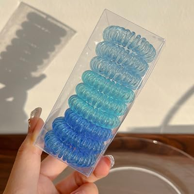 9 Pack Women'S Waterproof Headbands,Non-Slip Sweatband Hairbands for Sports, Workouts, Running, Yoga & Tennis,Soft Elastic Hair Ties Accessories for Women & Girls (Blue) - Blue image number 5