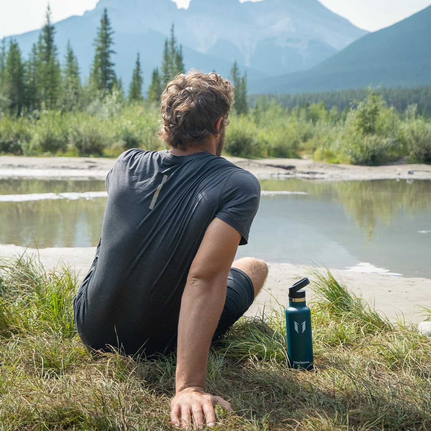 Super Sparrow Water Bottle Insulated - 500Ml - Standard Mouth Flask - BPA Free, Leak Proof Drink Bottle - Ergonomic Straw Water Bottles for Work, Gym, Travel, Sports, Outdoor - 2 Lids image number 3