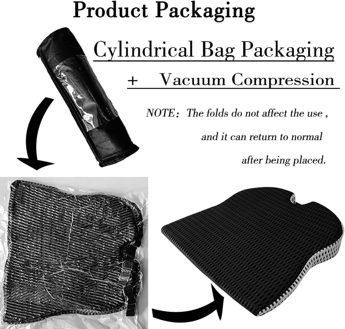 Car Wedge Seat Cushion for Car Driver Seat Office Chair Wheelchairs Memory Foam Seat Cushion (Black) - Grey image number 2