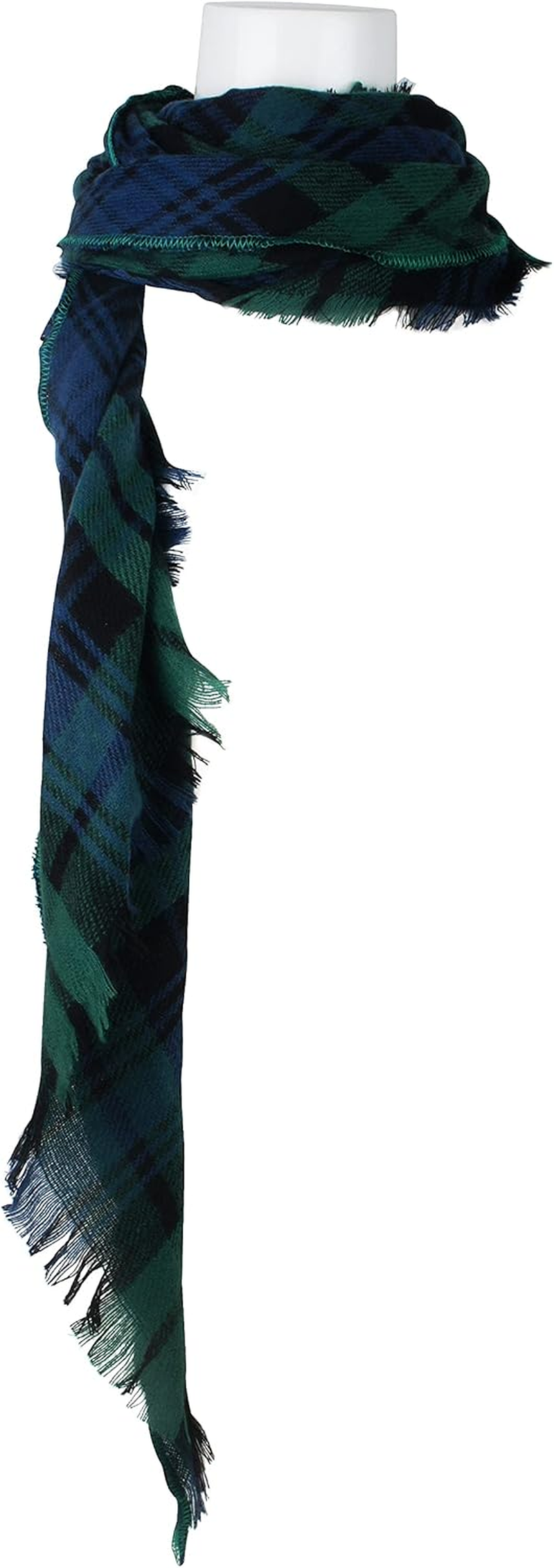 VIVIAN & VINCENT Triangle Fall Winter Soft Plaid Scarfs for Women Scarf Warm Shawls and Wraps - Christmas Red Green Tartan image number 5