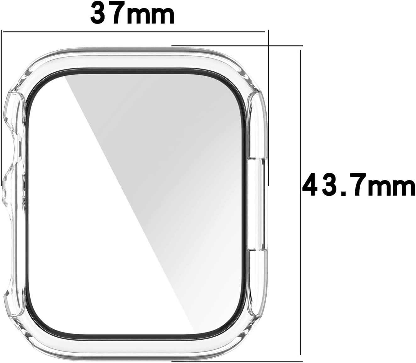 [2 Pack] Tempered Glass Screen Case 41Mm for Apple Watch Series 9 8 7, Full Coverage Screen Protector Protection All-Around Surround Overall Cover for Iwatch Series 9 8 7 41Mm (Black+Clear) image number 1