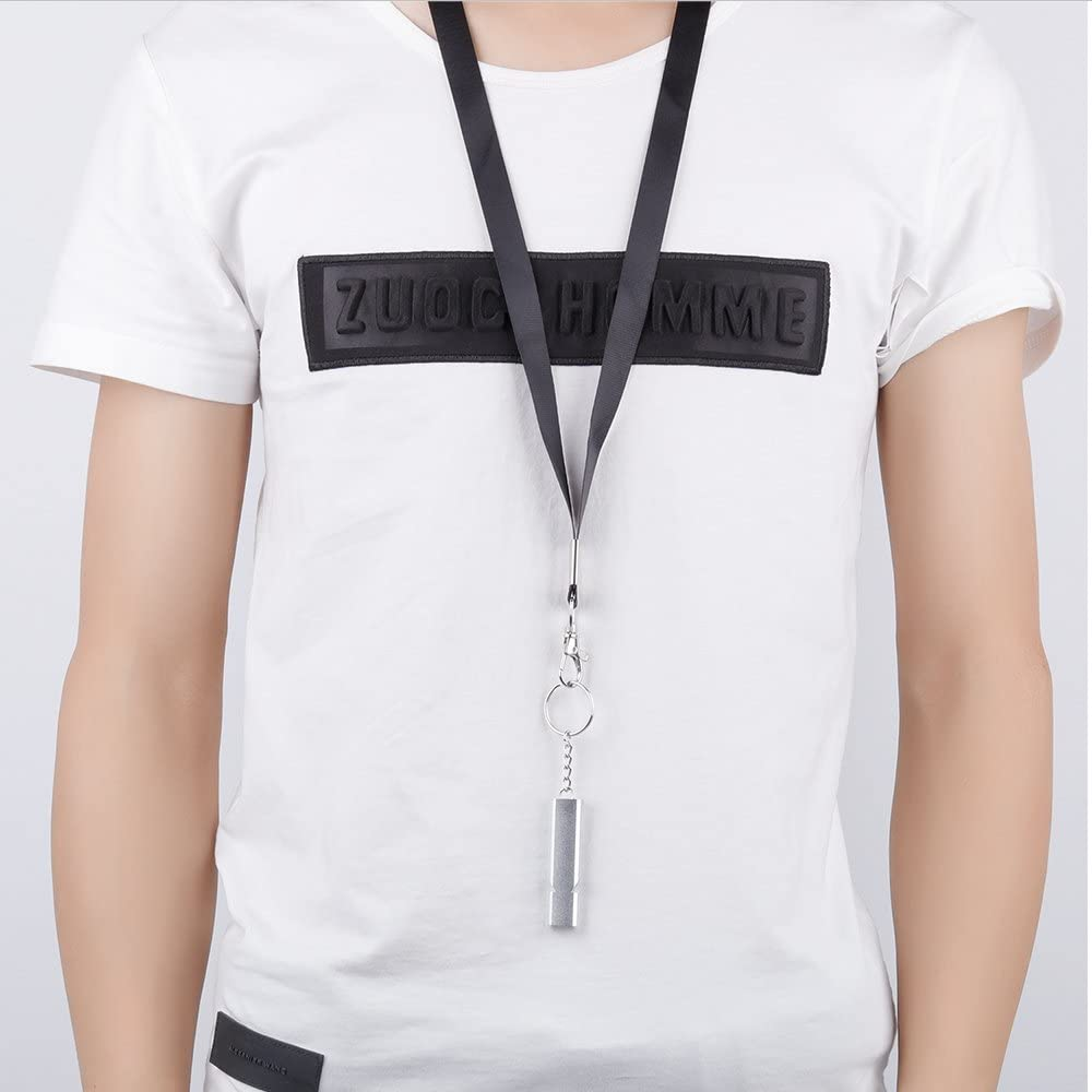 Michael Josh 2PCS Outdoor Loudest Emergency Survival Whistles with Carabiner and Lanyard for Camping Hiking Sports Dog Training image number 5