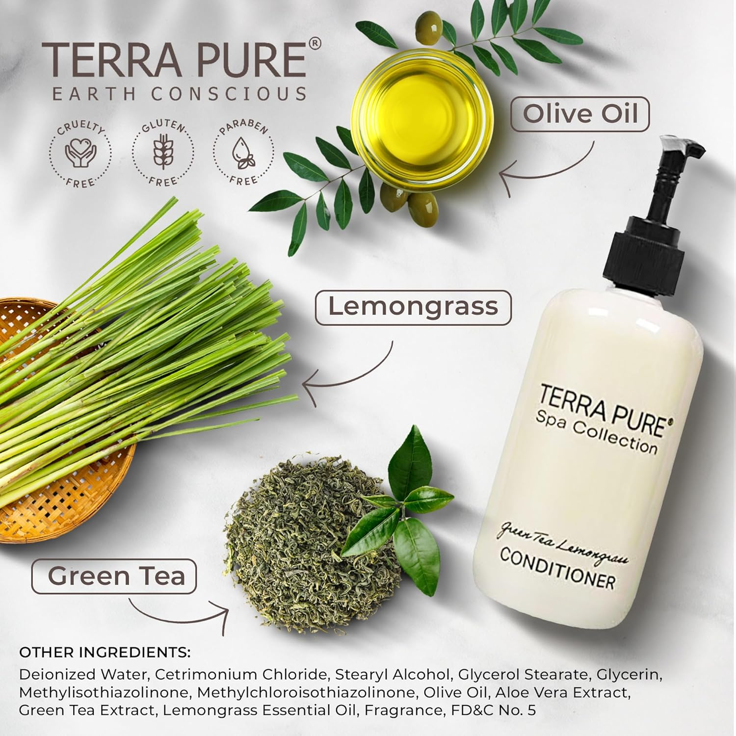 Terra Pure Conditioner | Spa Collection | Hotel Amenities in Pump Bottle | 10.14 Oz. / 300 Ml (Single Bottle) image number 5