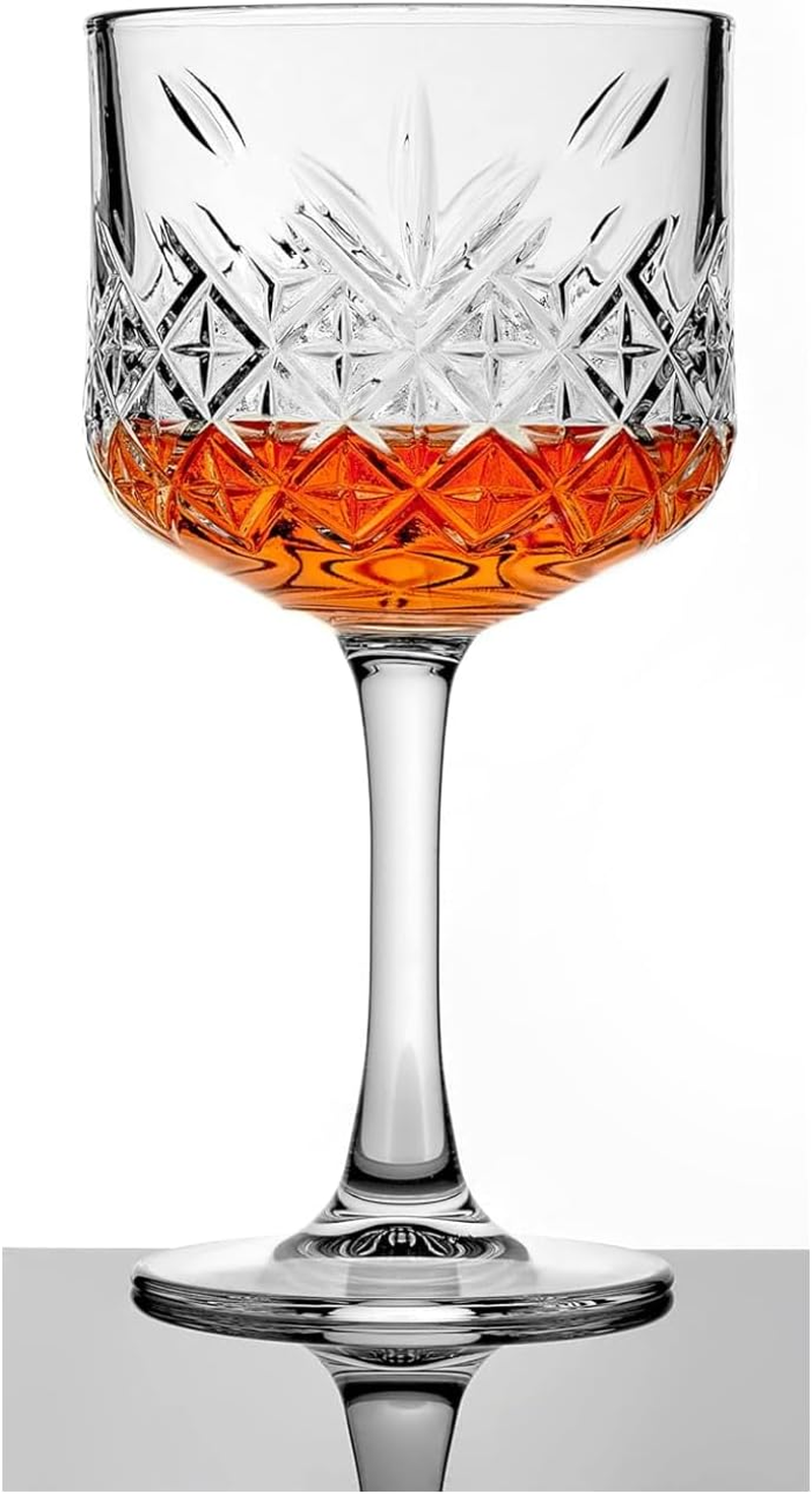 DELISOGA Timeless Cocktail Glasses Gin & Tonic | Long Stemware Glass Set of 4-Piece | Premium Glassware for Home Bar | Perfect for Gifts, Drinking Goblet for Wine, Champagne, Mocktails (500 Ml)